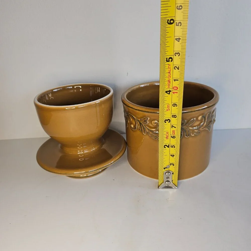 Butter Bell 2pc Crock Sienna Brown by L. TREMAIN 2013 Keeper Dish